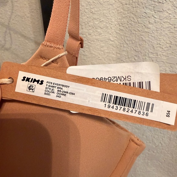 SKIMS Ochre Fits Everybody T-Shirt Bra 34D - Picture 4 of 5